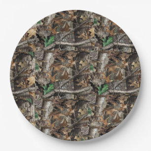 CAMOUFLAGE Nr. 1 PAPIER-TELLER HUNTERS FOREST BAUM Pappteller
