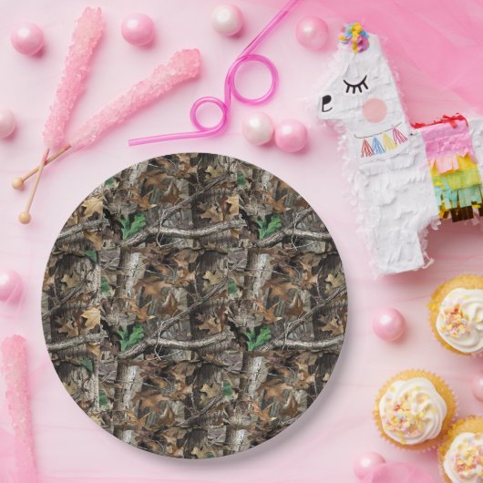 Camouflage Nr. 1 PAPIER-TELLER VON JÄGERWÄLDER Pappteller (Party)