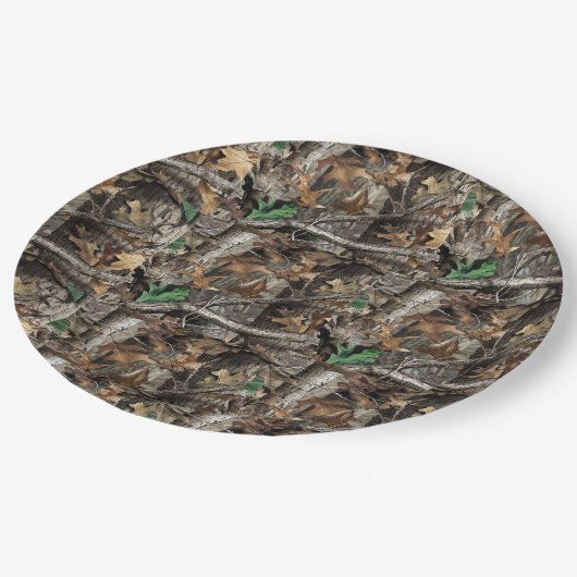 Camouflage Nr. 1 PAPIER-TELLER VON JÄGERWÄLDER Pappteller (Schrägansicht)