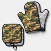 camouflage ofenhandschuh & Topflappen-Set (Vorderseite/Rückseite)