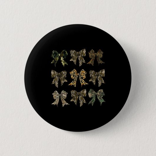 Camouflage Old Camo Bow Camo Coquette Bow Hunting Button (Vorderseite)