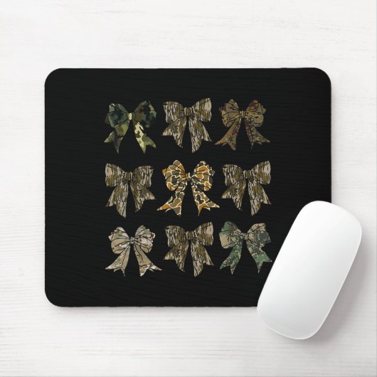 Camouflage Old Camo Bow Camo Coquette Bow Hunting Mousepad (Mit Mouse)