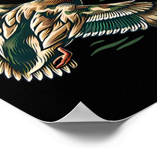 Camouflage Old School Camouflage Coquette Bow Duck Poster (Ecke)