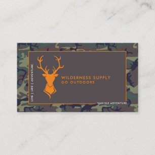 Camouflage Orange Deer Logo Außenwerbung Visitenkarte