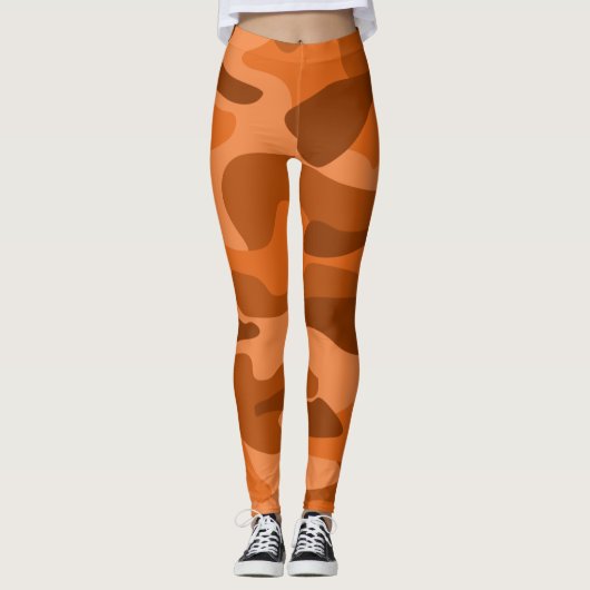 Camouflage Orange Monocolor Leggings (Vorderseite)