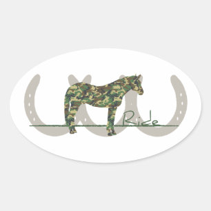Camouflage Ovaler Aufkleber