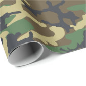 Camouflage Packpapier, Woodland Camouflage Wra Geschenkpapier (Rolleneckpunkt)