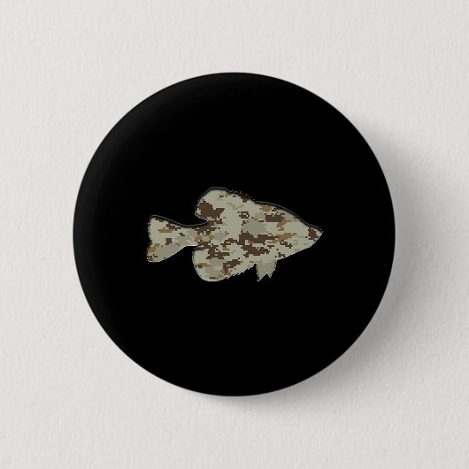 Camouflage Pan Fish Silhouette Digitale Camouflage Button (Vorderseite)