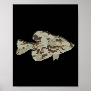 Camouflage Pan Fish Silhouette Digitale Camouflage Poster