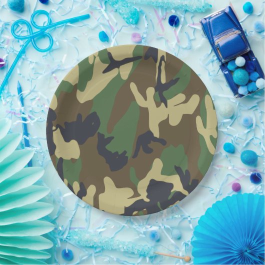 Camouflage Paper-Teller Pappteller (Party)
