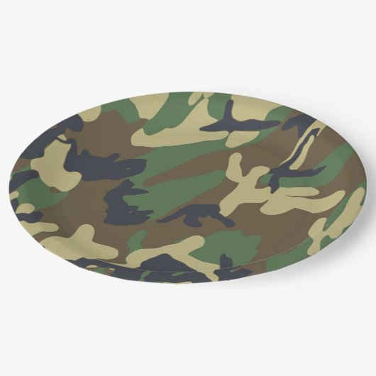 Camouflage Paper-Teller Pappteller (Schrägansicht)