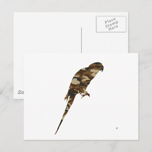 Camouflage Parakeet Silhouette Postkarte (Vorne/Hinten)