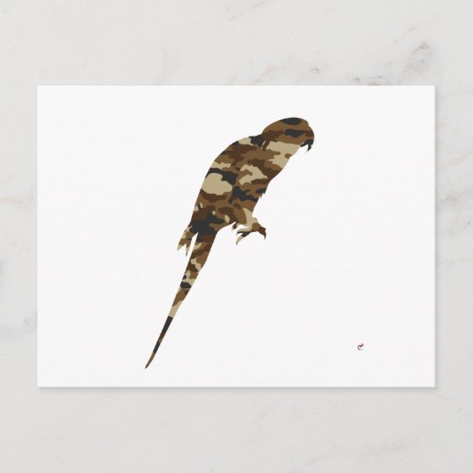 Camouflage Parakeet Silhouette Postkarte (Vorderseite)