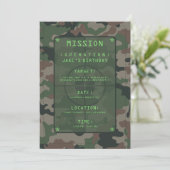 Camouflage Party Thema Einladung (Stehend Vorderseite)