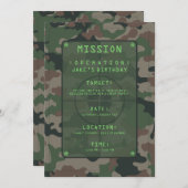 Camouflage Party Thema Einladung (Vorne/Hinten)