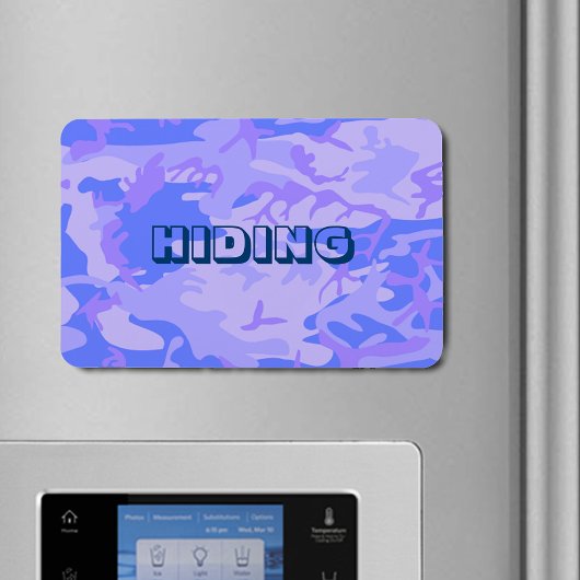 Camouflage Pastel Abstraktes blaues Muster Verstec Magnet