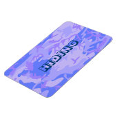 Camouflage Pastel Abstraktes blaues Muster Verstec Magnet (Linke Seite)