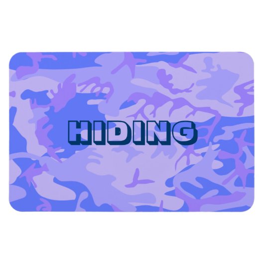 Camouflage Pastel Abstraktes blaues Muster Verstec Magnet (Horizontal)