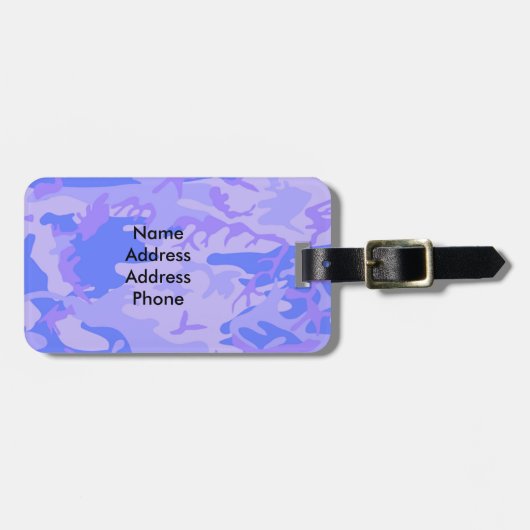 Camouflage Pastel Abstraktes Muster Gepäckanhänger (Vorderseite horizontal)