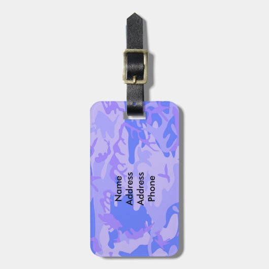 Camouflage Pastel Abstraktes Muster Gepäckanhänger (Vorderseite vertikal)