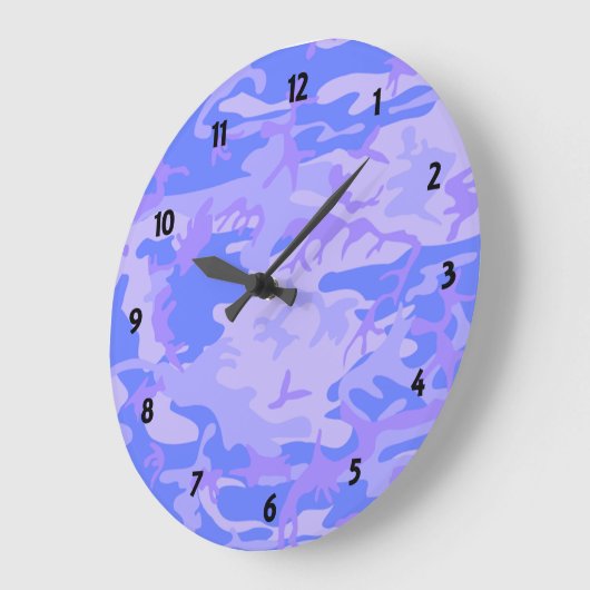 Camouflage Pastel Abstraktes Muster Runde Große Wanduhr (Winkel)