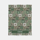 Camouflage Patchwork Khaki Green Fleecedecke (Vorderseite)