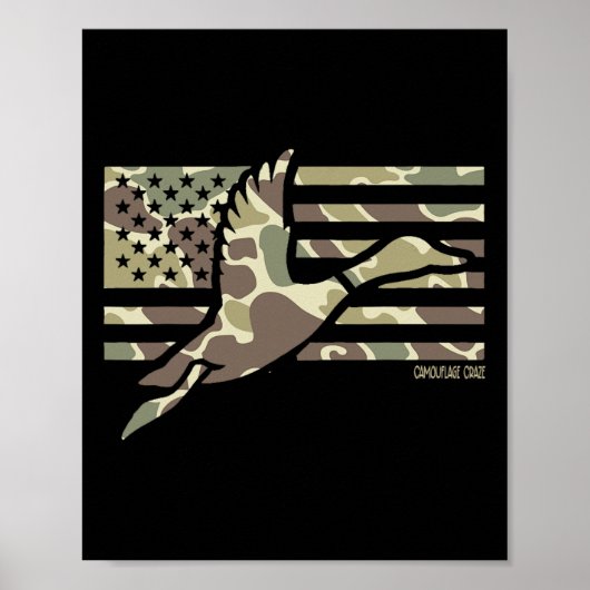 Camouflage Patriotic Mallard Duck Camouflage Flyin Poster (Vorne)