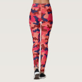 Camouflage Pattern - Blaue Koralle mit Blocktext Leggings (Rückseite)