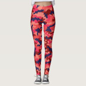 Camouflage Pattern - Blaue Koralle mit Blocktext Leggings (Vorderseite)