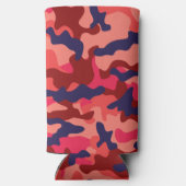 Camouflage Pattern - Blaue Koralle mit Blocktext Selters Dosenkühler (Rückseite)