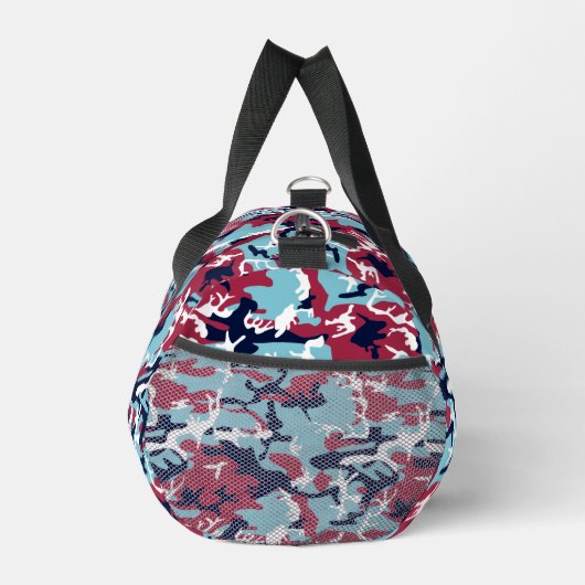 Camouflage Pattern - Burgund Navy White Duffle Bag (Rechts)