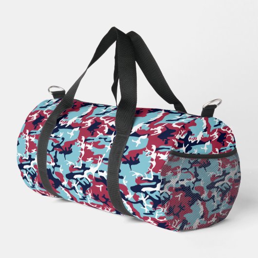 Camouflage Pattern - Burgund Navy White Duffle Bag (Rechte Ecke)