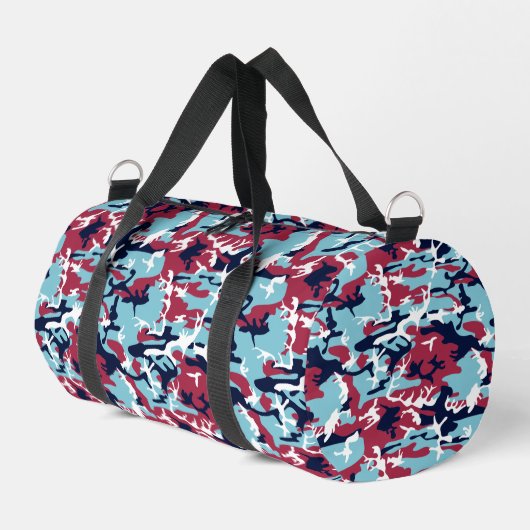 Camouflage Pattern - Burgund Navy White Duffle Bag (Linke Seite)
