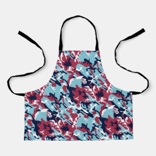 Camouflage Pattern - Burgund Navy White Schürze
