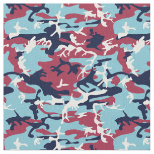 Camouflage Pattern - Burgund Navy White Stoff