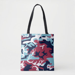 Camouflage Pattern - Burgund Navy White Tasche