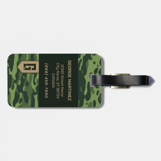 Camouflage Pattern Gepäckmarke für Mann/Vater Gepäckanhänger (Rückseite horizontal)