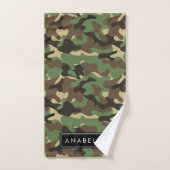 Camouflage Pattern, militärisches Muster, Ihr Name Badhandtuch Set (Handtuch)