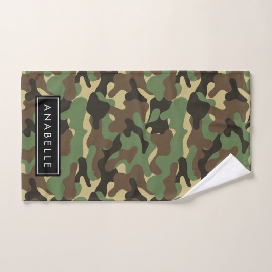 Camouflage Pattern, militärisches Muster, Ihr Name Badhandtuch Set (Handtuch)