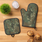 Camouflage Pattern Ofenhandschuh & Topflappen-Set (Oben Unten)