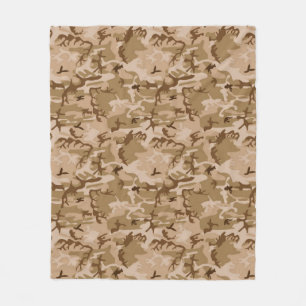 Camouflage Pattern, Wüstentanen und Braun Fleecedecke