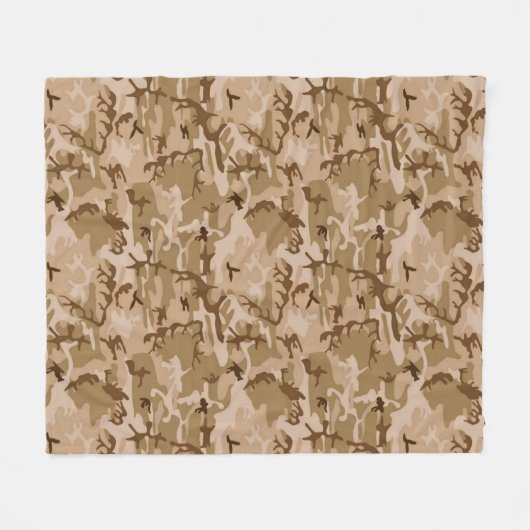 Camouflage Pattern, Wüstentanen und Braun Fleecedecke (Vorderseite (Horizontal))