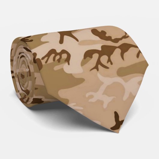 Camouflage Pattern, Wüstentanen und Braun Krawatte (Gerollt)