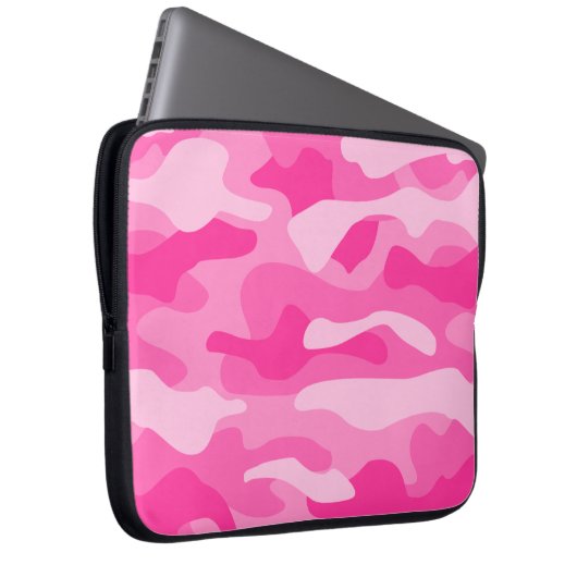 Camouflage Persisch-Rosa Laptopschutzhülle (Vorne Rechts)