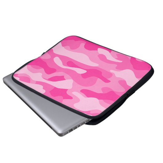 Camouflage Persisch-Rosa Laptopschutzhülle (Vorne Knopf)