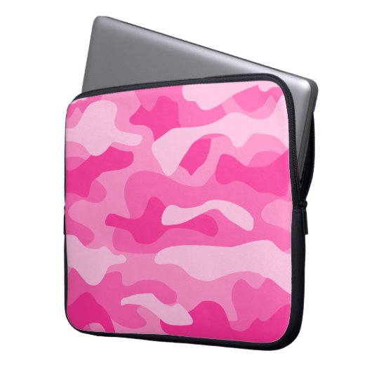 Camouflage Persisch-Rosa Laptopschutzhülle (Vorderseite Links)