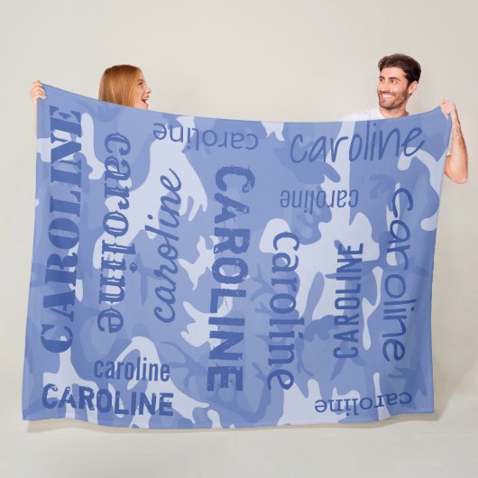 Camouflage Personalisiert Blue Fleecedecke (Beispiel)