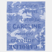 Camouflage Personalisiert Blue Fleecedecke (Vorderseite)
