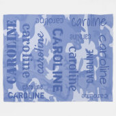 Camouflage Personalisiert Blue Fleecedecke (Vorderseite (Horizontal))