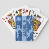 Camouflage Personalisiert Blue Spielkarten (Rückseite)